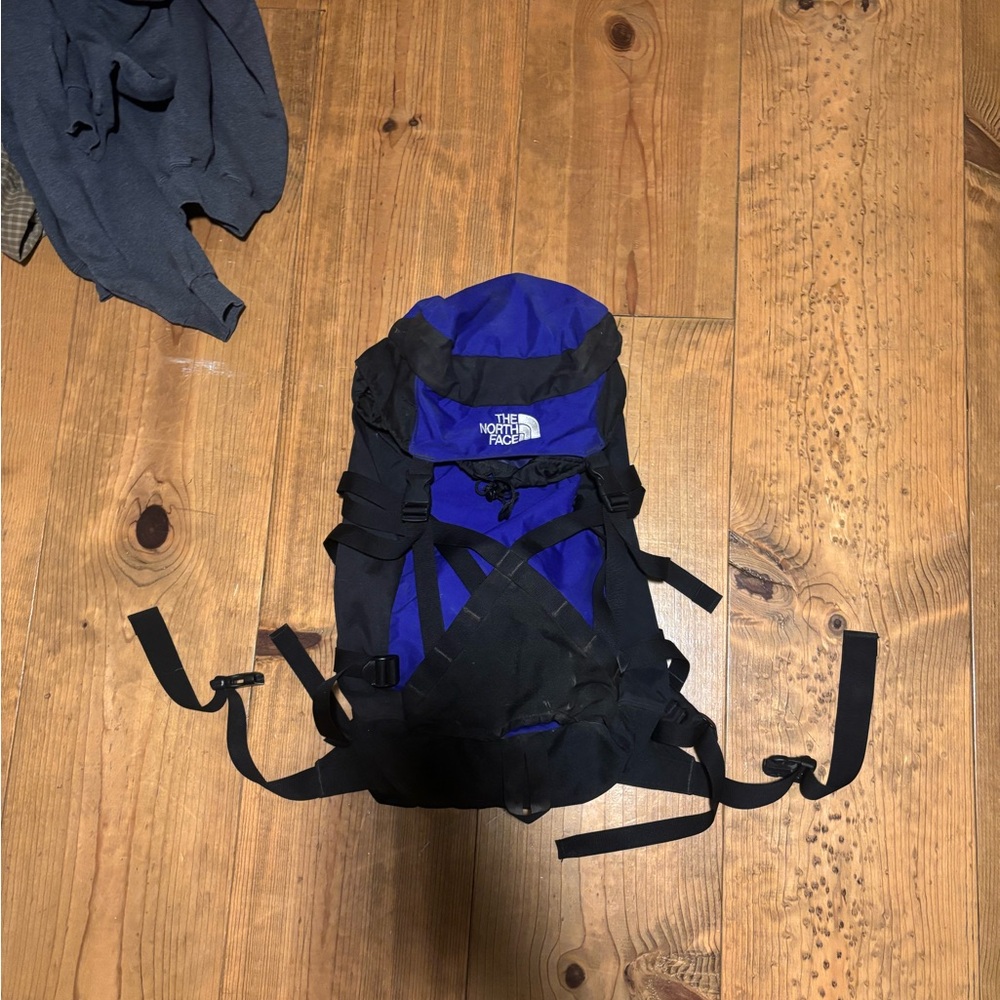 The North Face Men's Black and Blue Backpack